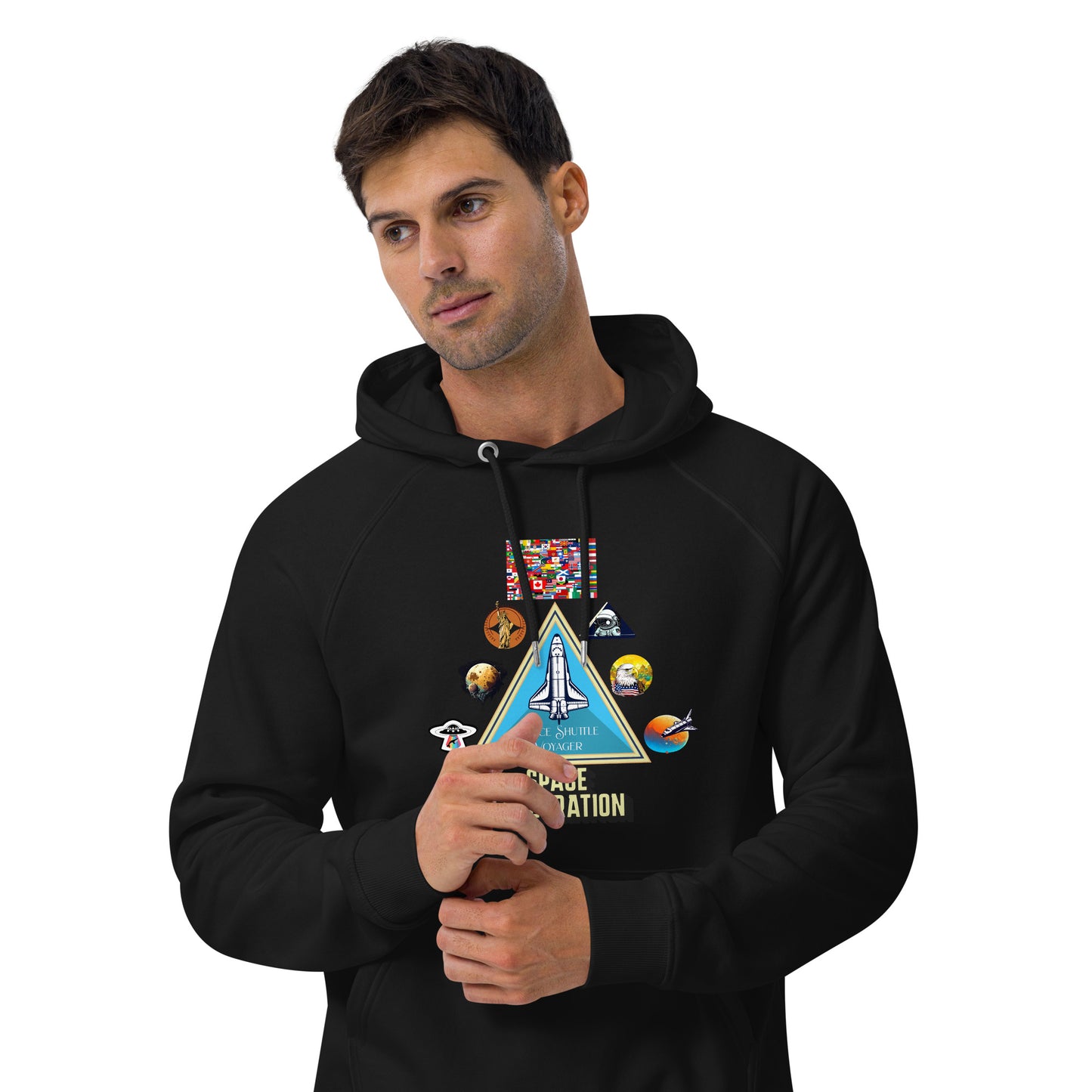 Cousin Boujee Space Program Unisex eco raglan hoodie