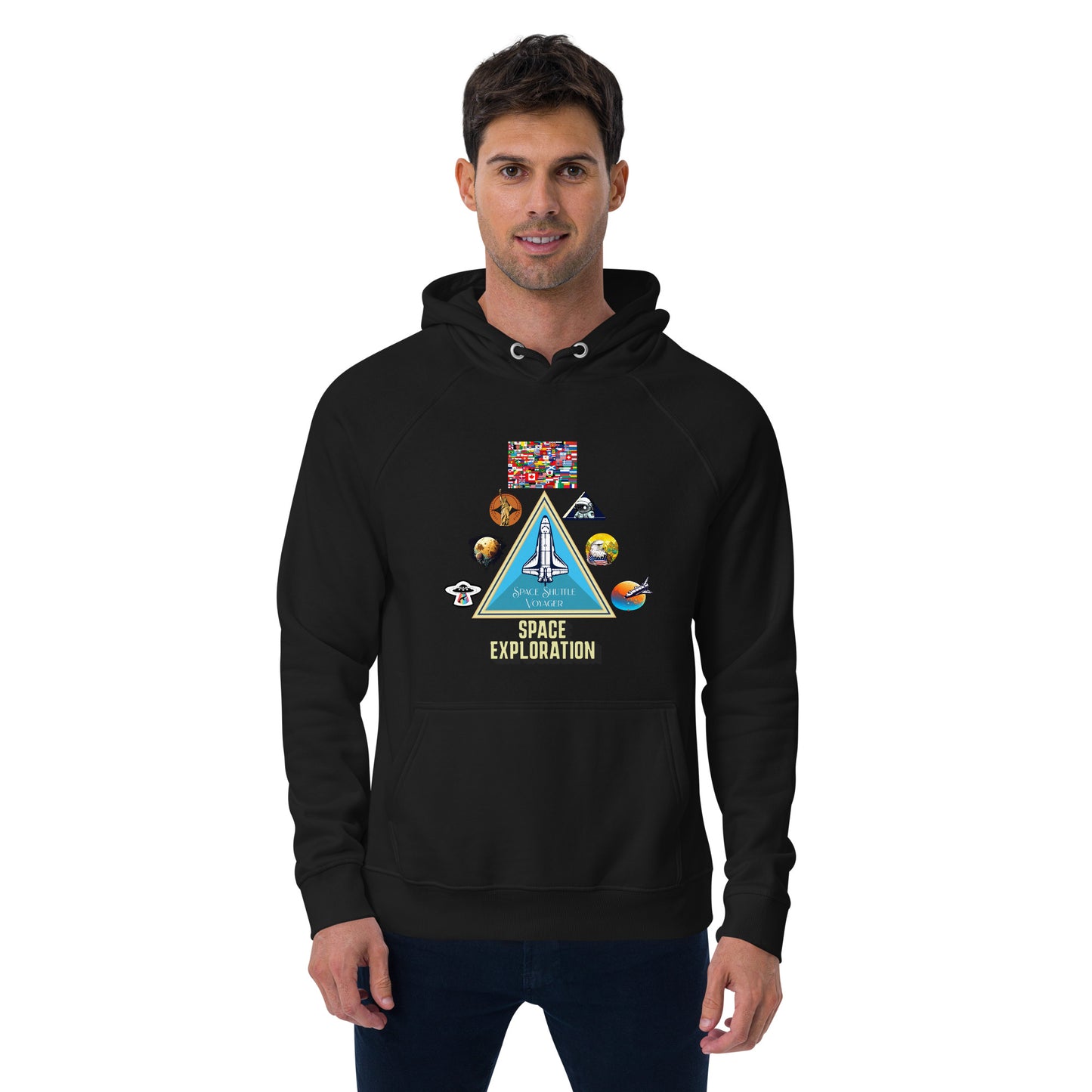 Cousin Boujee Space Program Unisex eco raglan hoodie