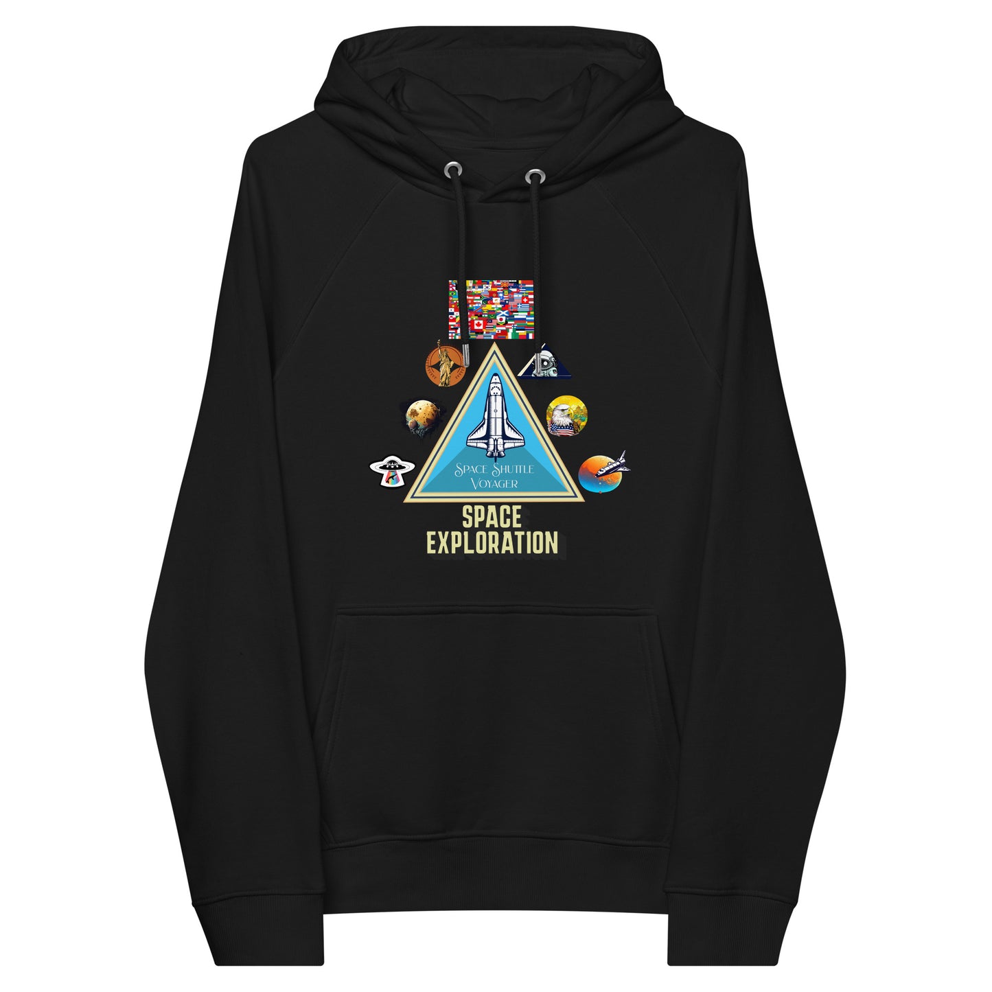 Cousin Boujee Space Program Unisex eco raglan hoodie