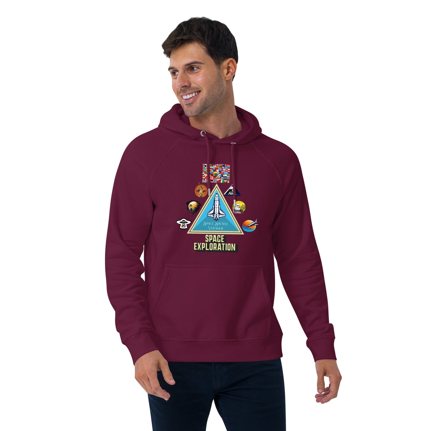 Cousin Boujee Space Program Unisex eco raglan hoodie