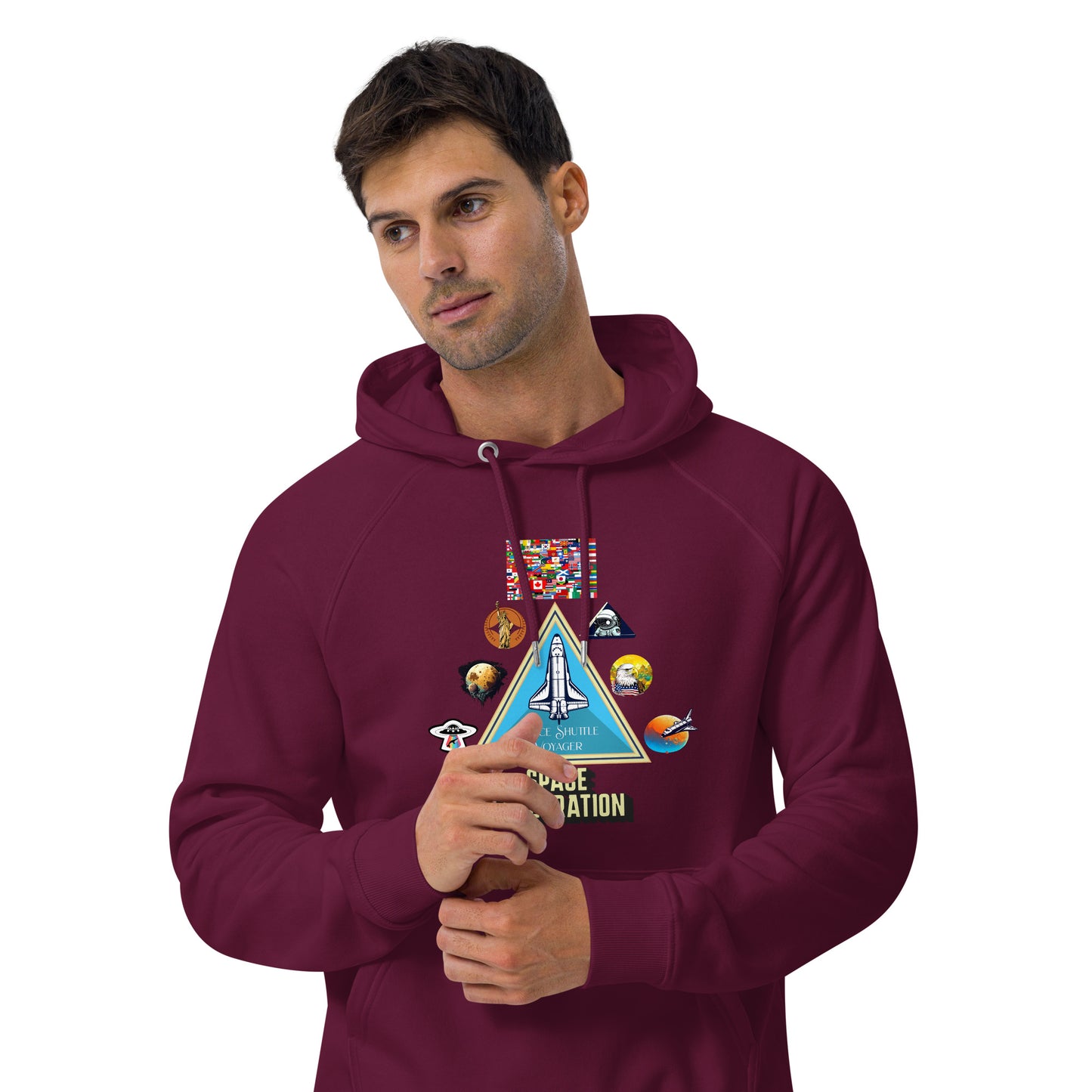 Cousin Boujee Space Program Unisex eco raglan hoodie