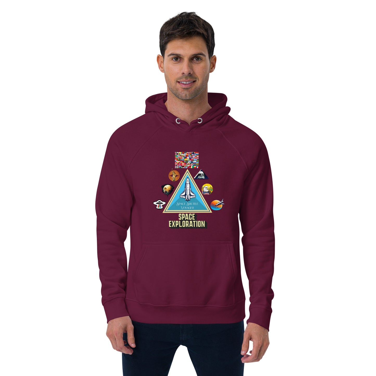 Cousin Boujee Space Program Unisex eco raglan hoodie