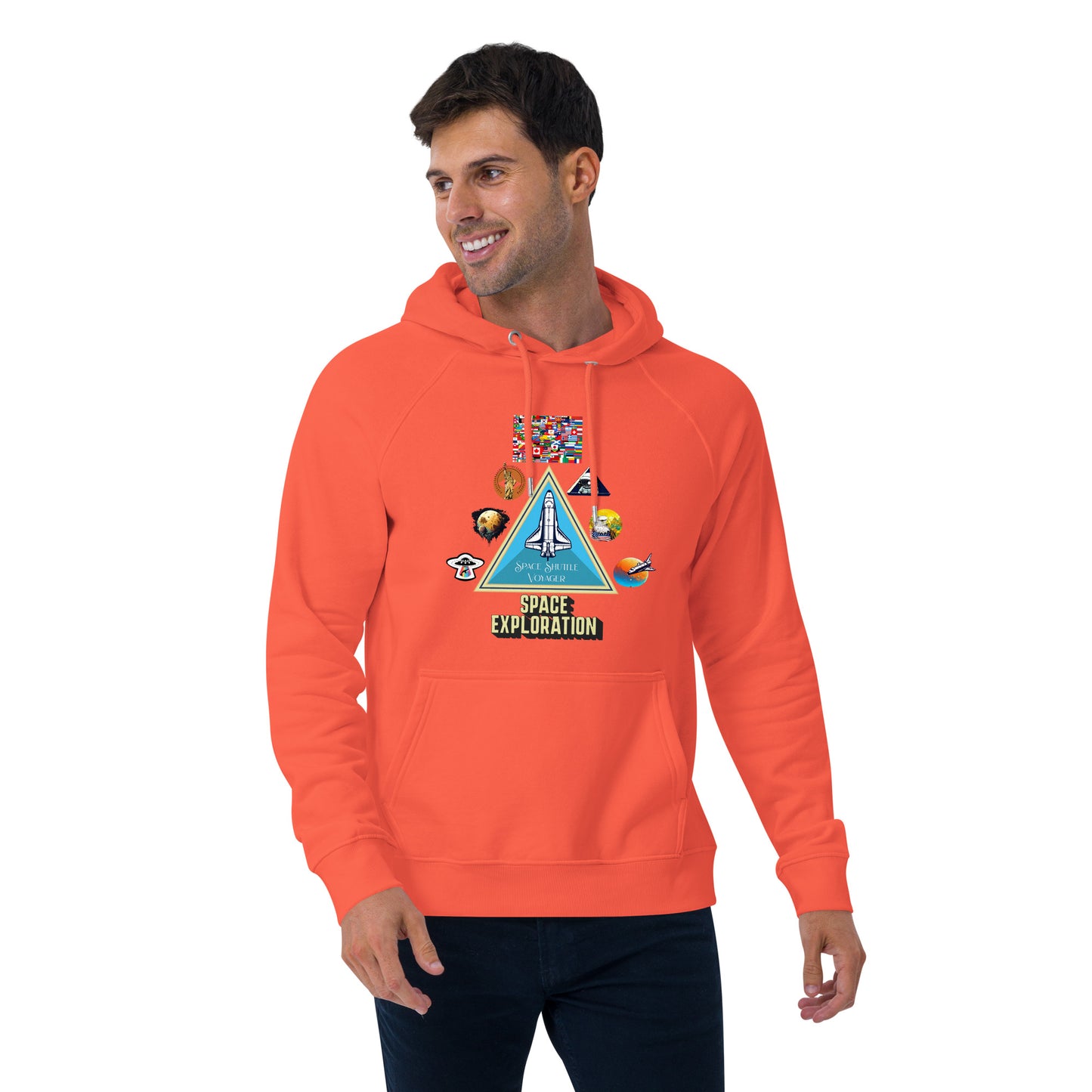 Cousin Boujee Space Program Unisex eco raglan hoodie