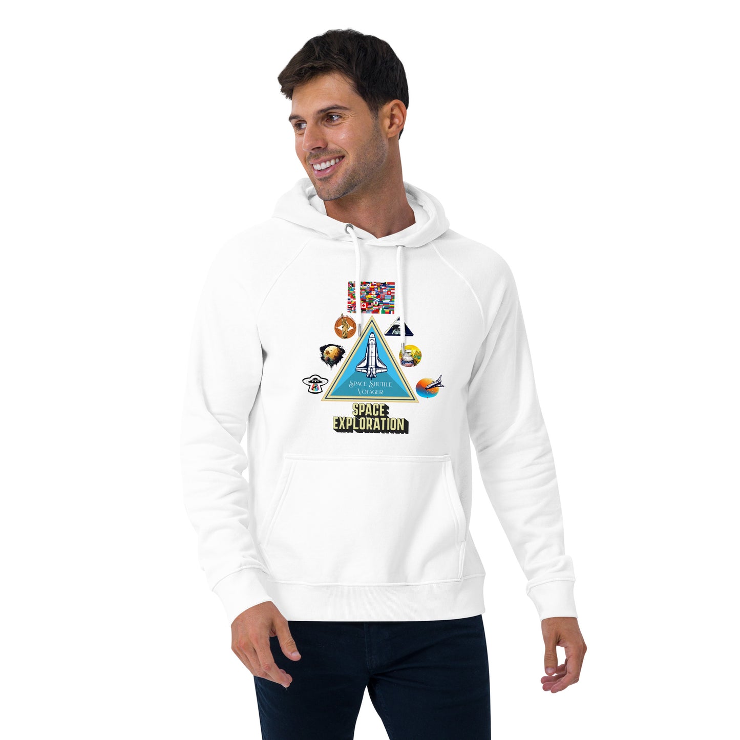 Cousin Boujee Space Program Unisex eco raglan hoodie