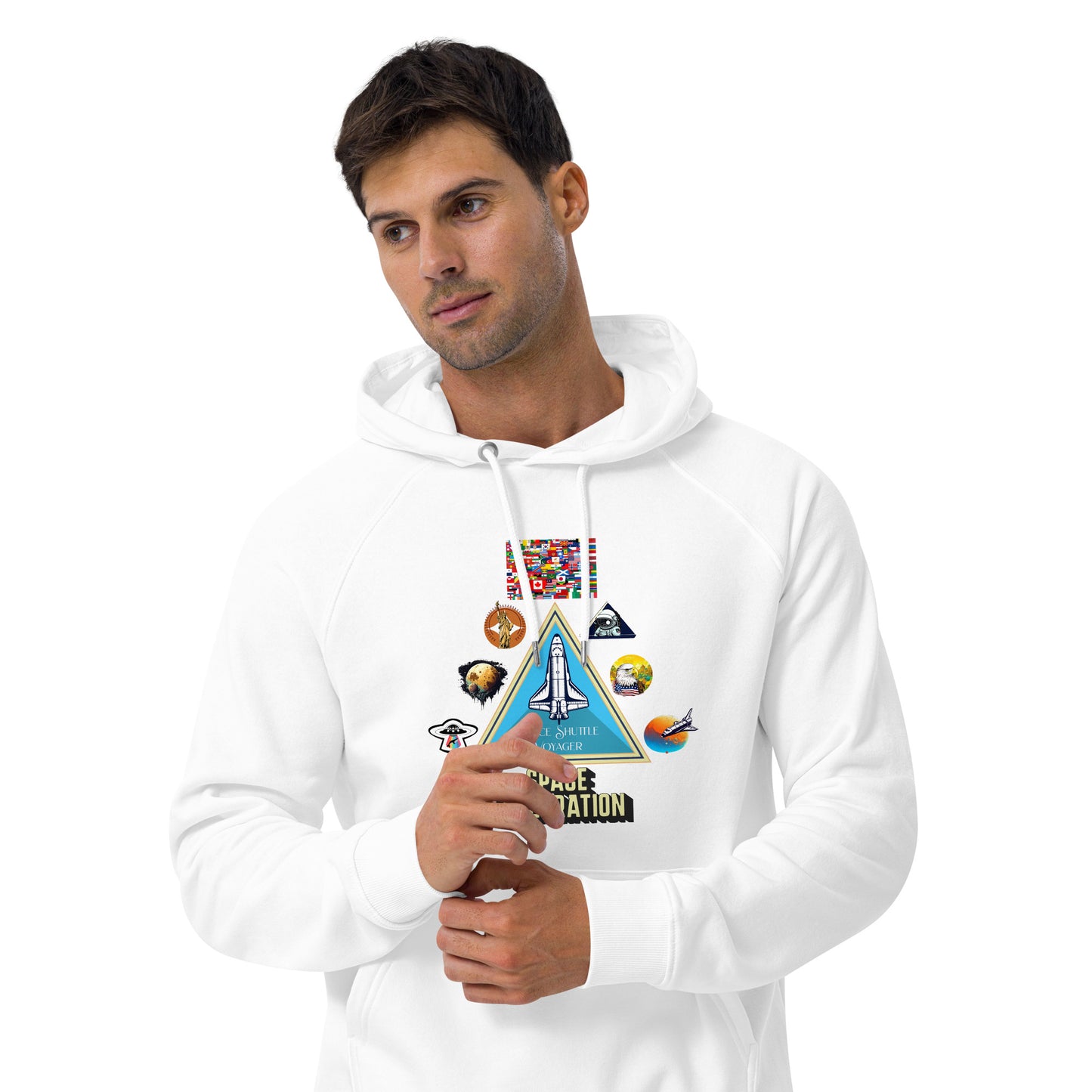 Cousin Boujee Space Program Unisex eco raglan hoodie