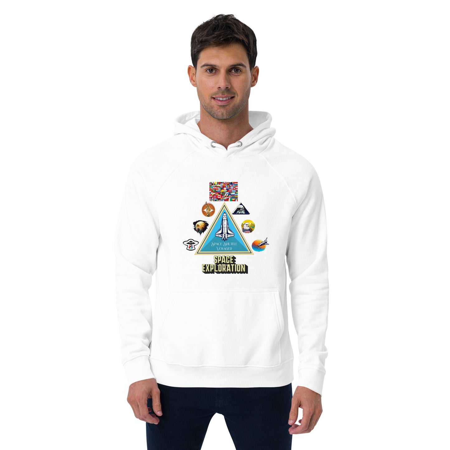 Cousin Boujee Space Program Unisex eco raglan hoodie