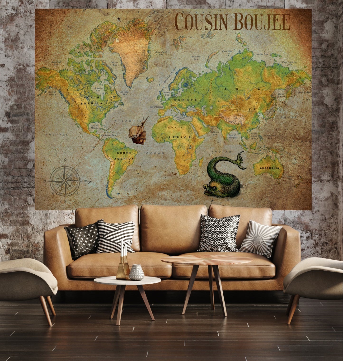 Cousin Boujee TM Nordic World Map